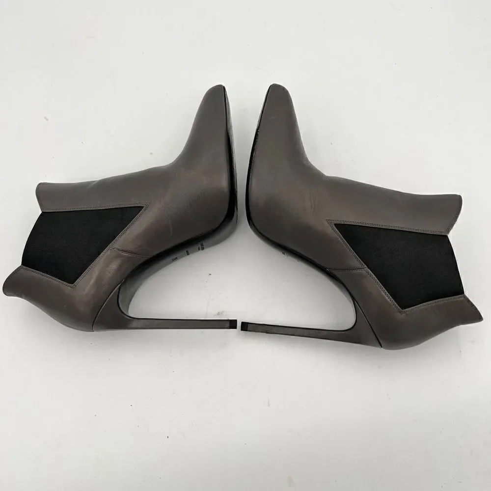 Saint Laurent Paris Women's Gray Leather Chelsea Boots Size 39 - Picture 7 of 12